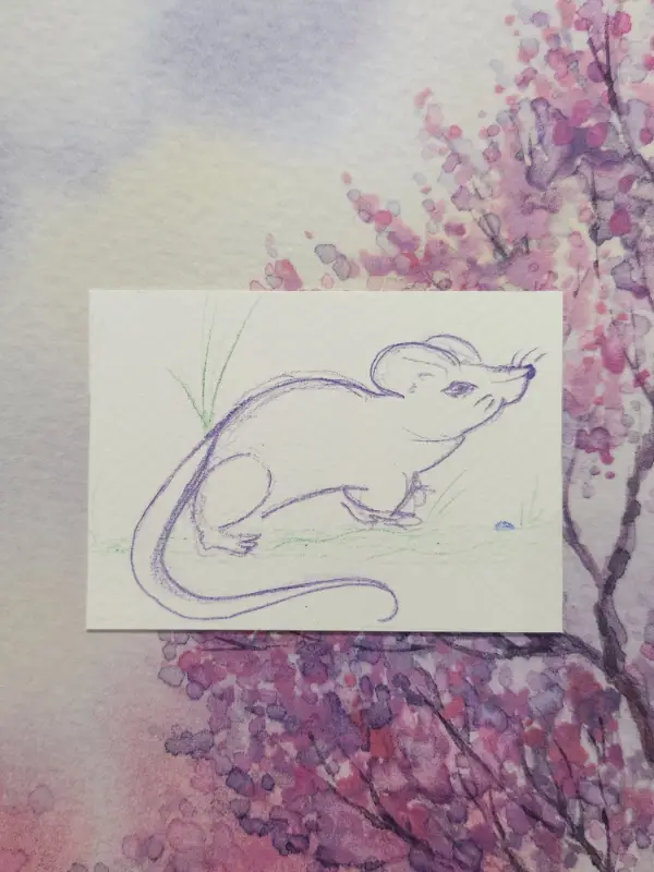 Field Mouse aceo art card