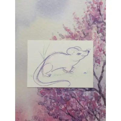 Field Mouse aceo art card thumbnail 1