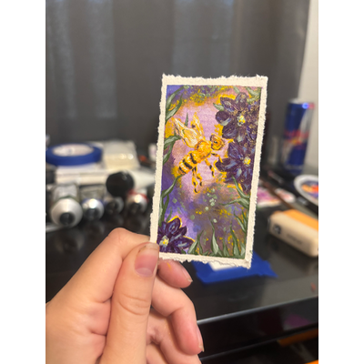 Purple pollen aceo art card thumbnail 1