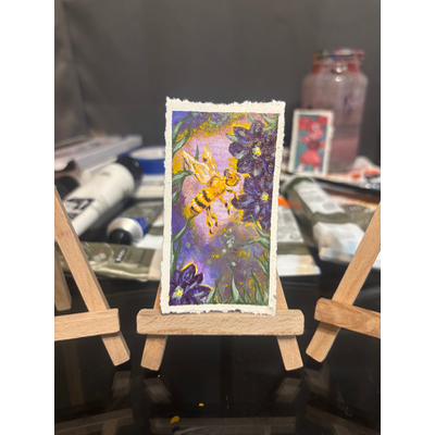 Purple pollen aceo art card thumbnail 2
