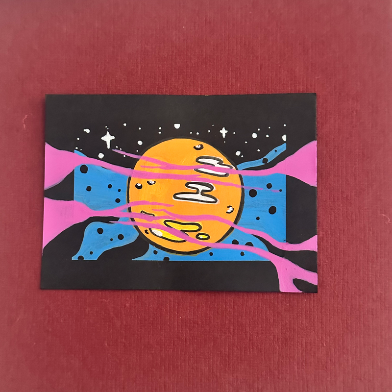 Orange Planet! aceo art card