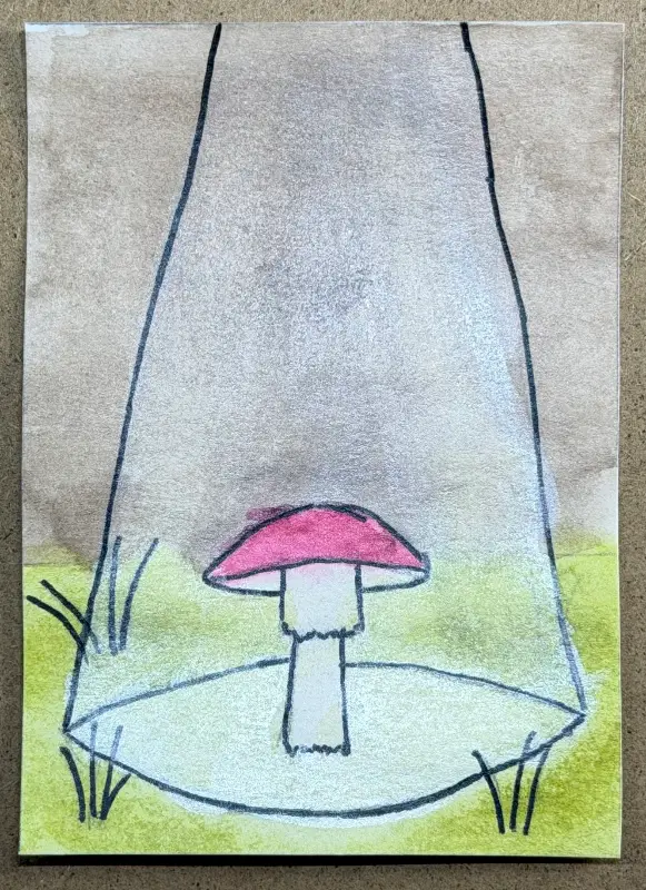 Mushrooms 7/8 aceo art card