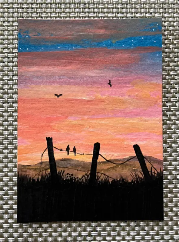 "When the Stars Peek Through" aceo art card
