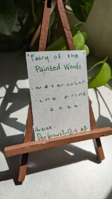Fairy of the painted woods aceo art card thumbnail 2