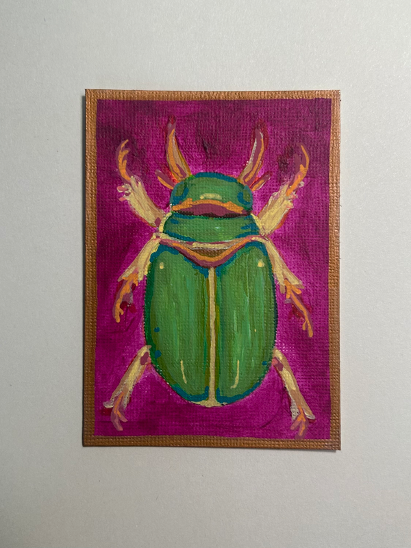 Beetle aceo art card