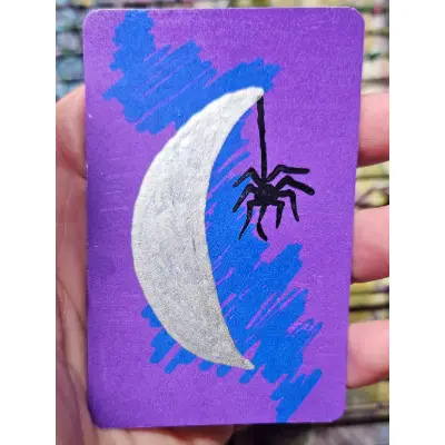 The Spider and the Moon aceo art card thumbnail 1