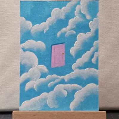 Between the Clouds aceo art card thumbnail 2
