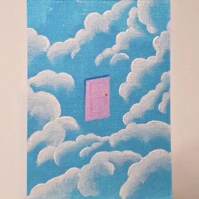 Between the Clouds aceo art card thumbnail 1