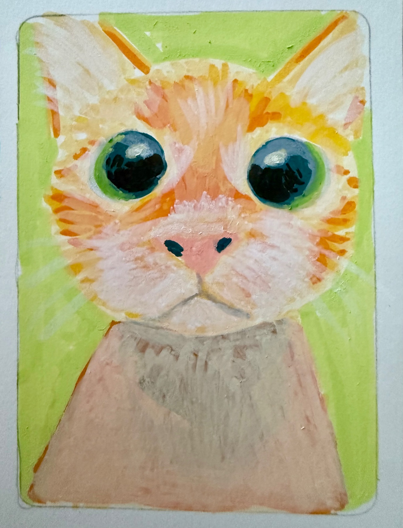 Orange Cat aceo art card