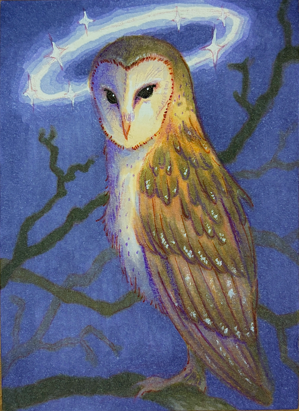 Owl Spirit aceo art card
