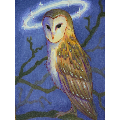 Owl Spirit aceo art card thumbnail 1