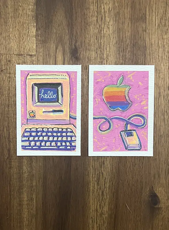 Hello aceo art card
