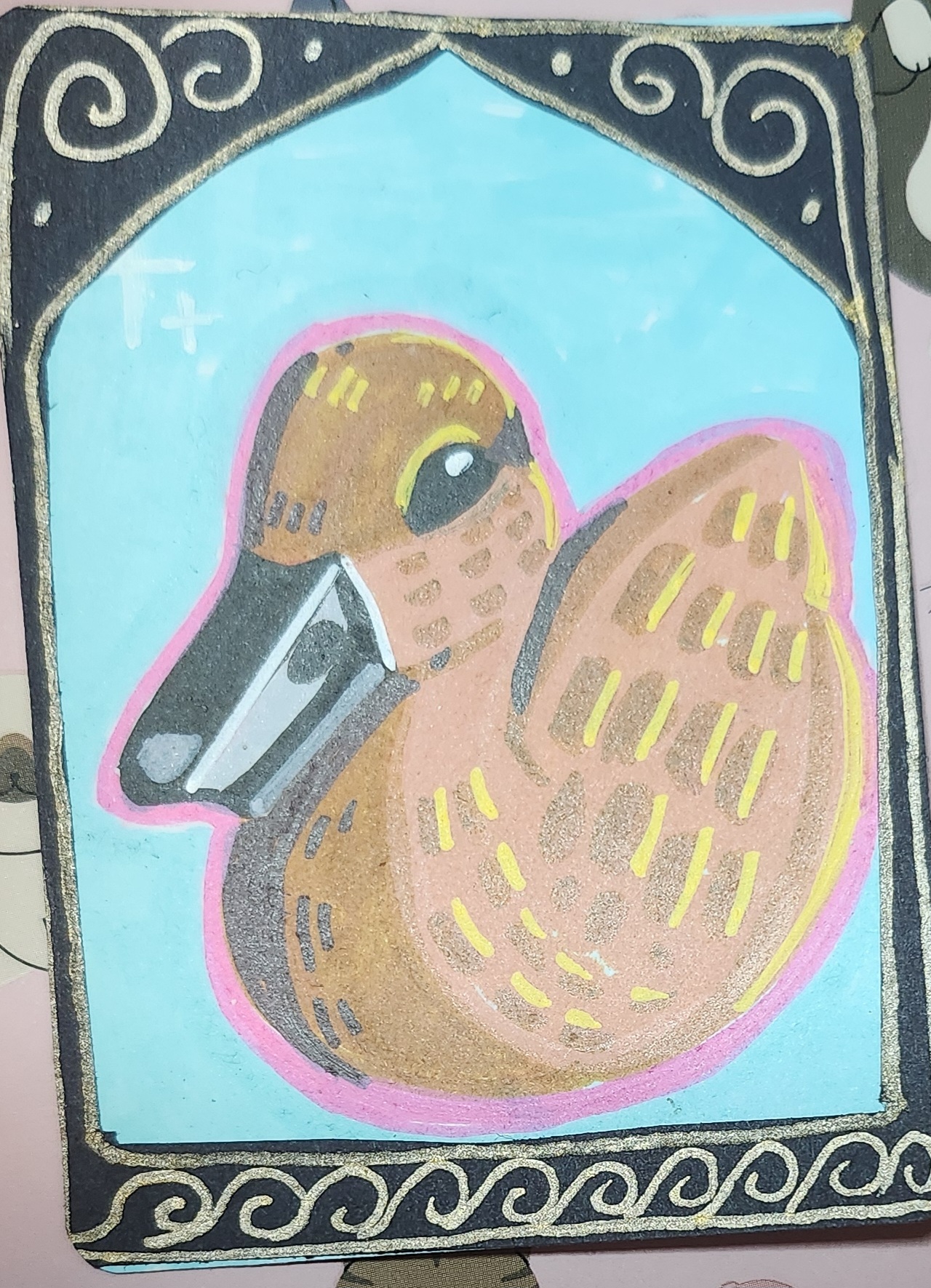 hawaiian duck aceo art card