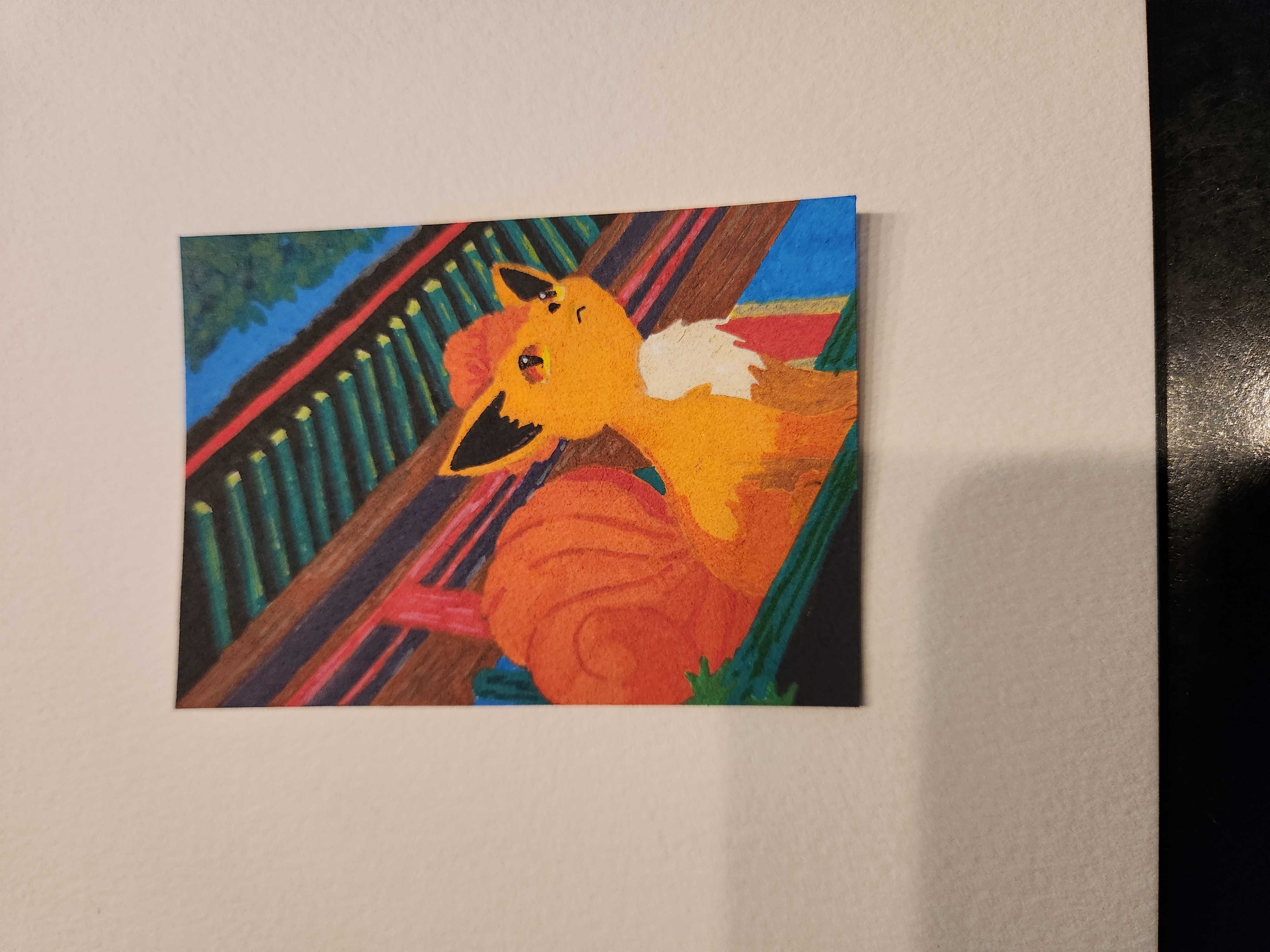 Fire Dog aceo art card
