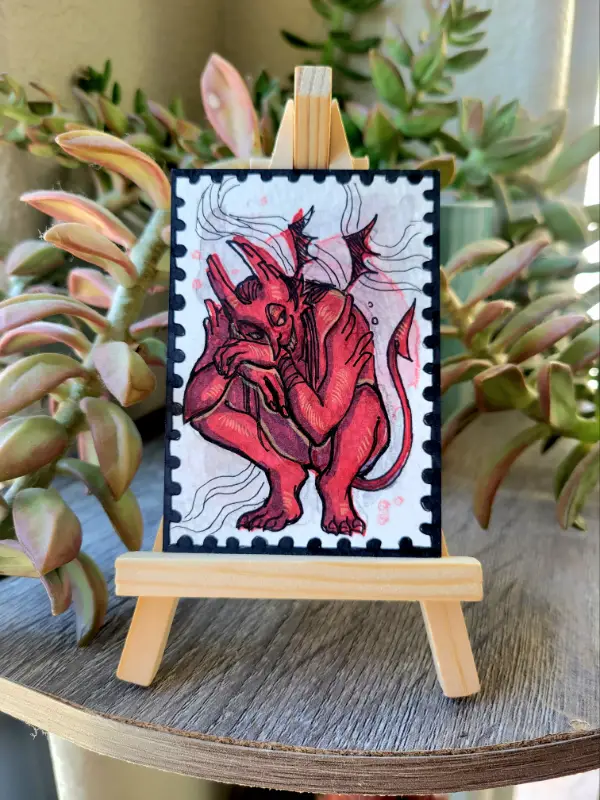 Mischievous aceo art card
