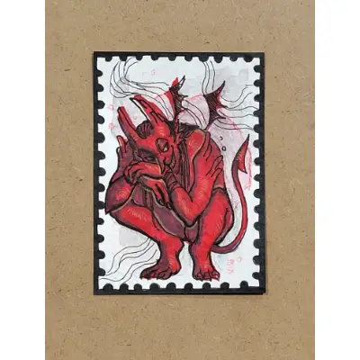 Mischievous aceo art card thumbnail 2