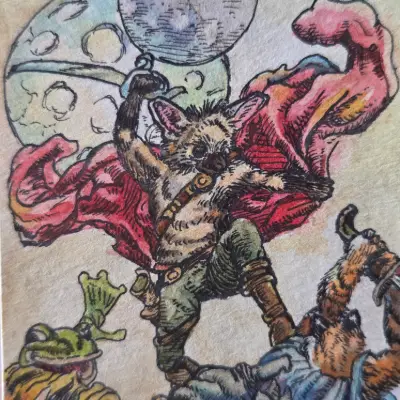 The Aardwolf Adventurer aceo art card thumbnail 2