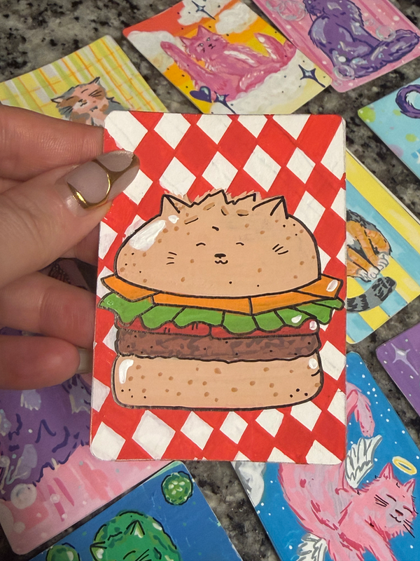 Burger aceo art card