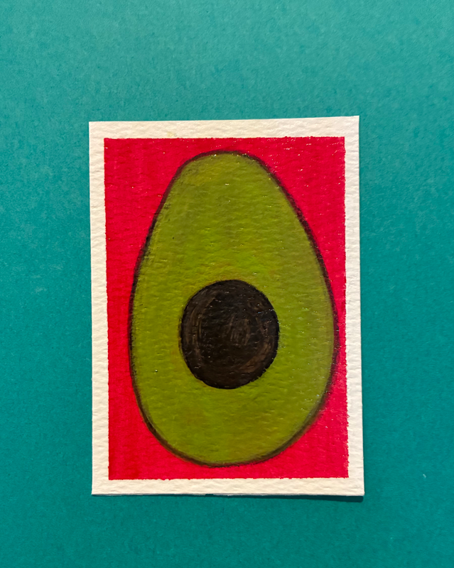 Alligator Pear aceo art card