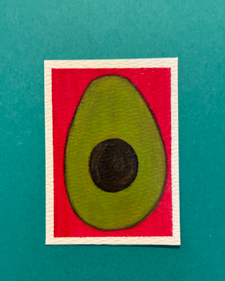 Alligator Pear aceo art card thumbnail 1