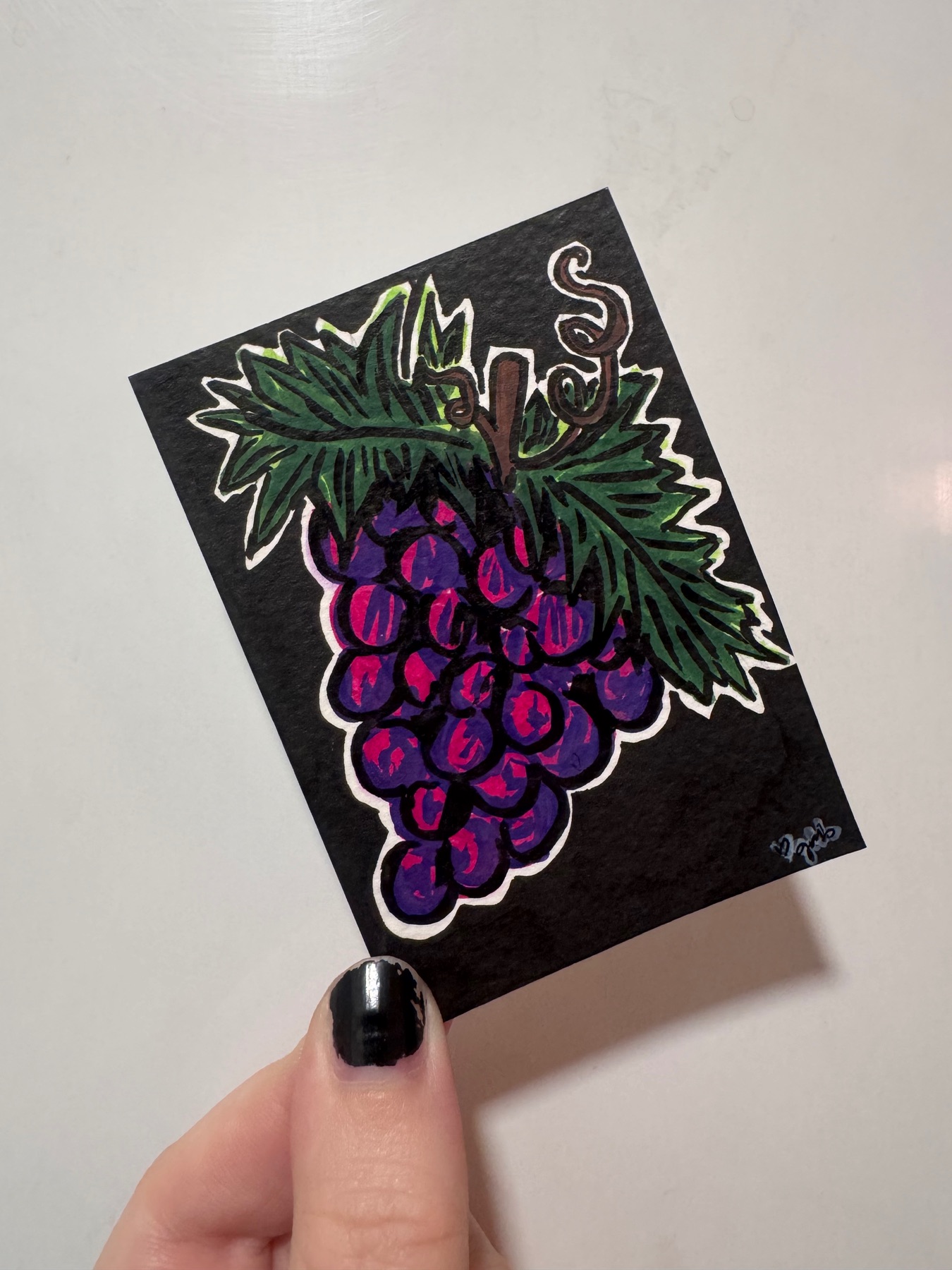 grapes aceo art card