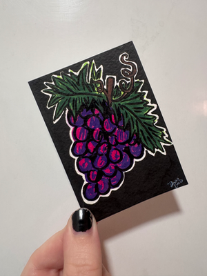 grapes aceo art card thumbnail 1