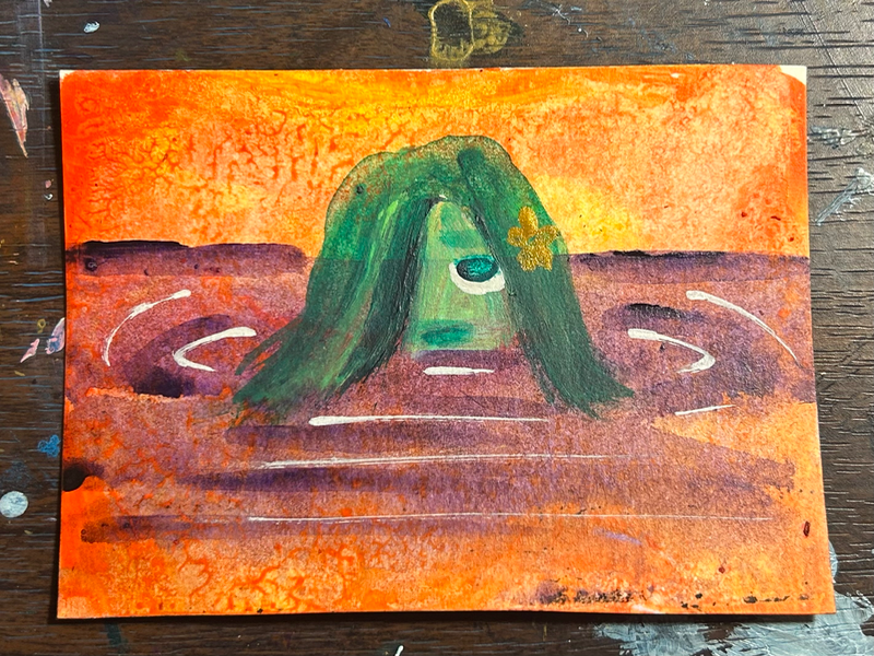 Siren at Sunset 1 aceo art card