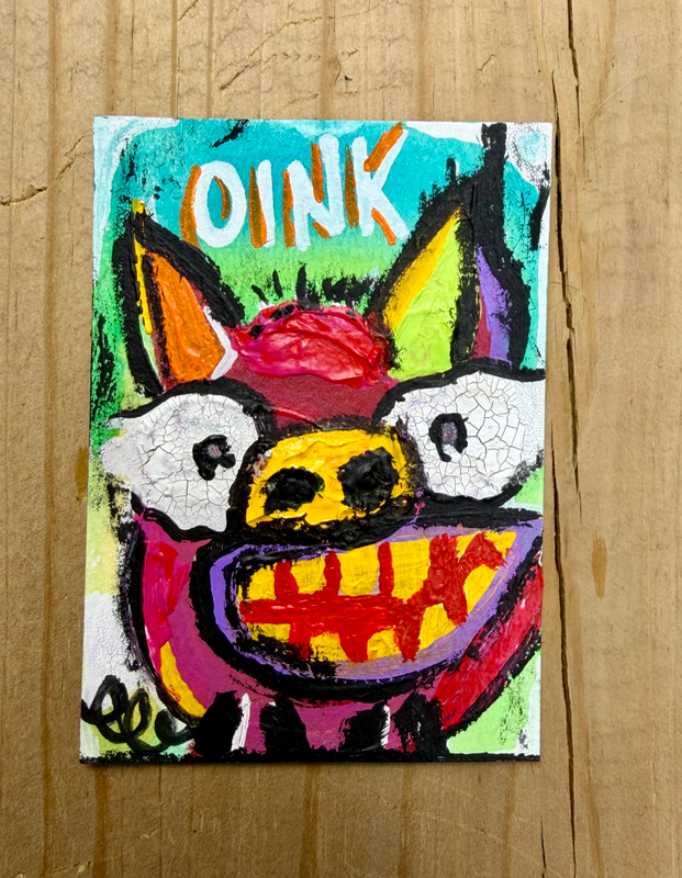OINK! aceo art card