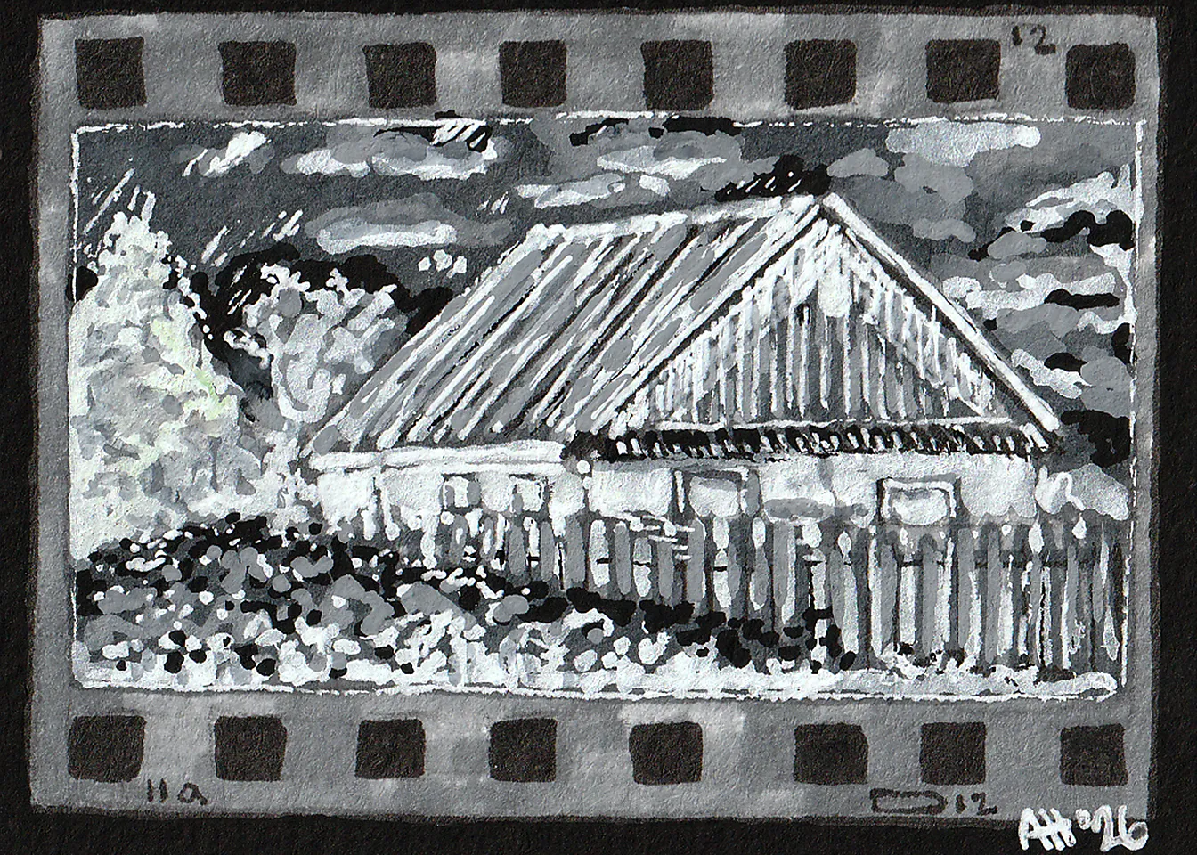 Negative Film aceo art card