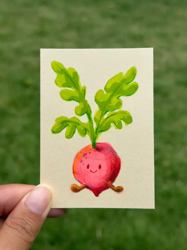 Just A Radish aceo art card