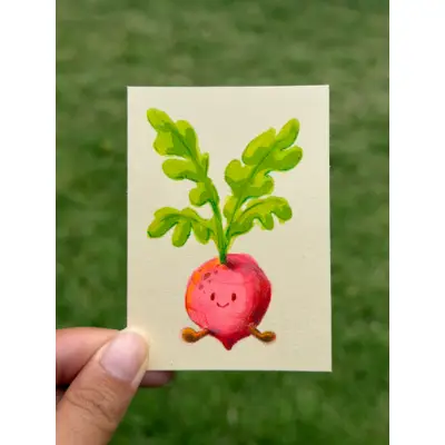 Just A Radish aceo art card thumbnail 1