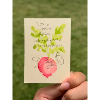 Just A Radish aceo art card thumbnail 2
