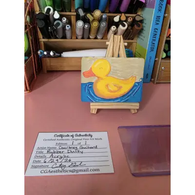 Rubber Ducky aceo art card thumbnail 1