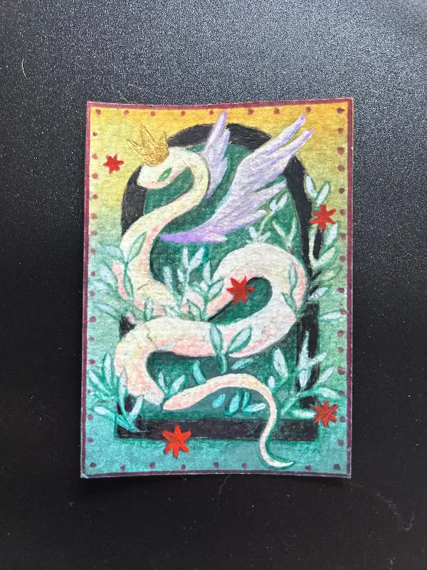 Trusting a Snake aceo art card