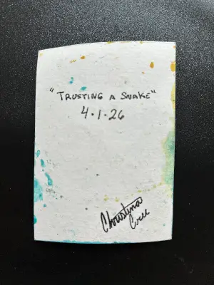Trusting a Snake aceo art card thumbnail 2