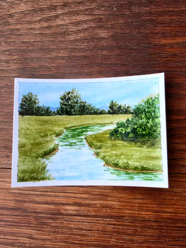 Winding Stream aceo art card