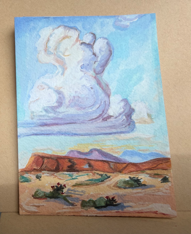 Spirit Cloud Over Red Mesa aceo art card