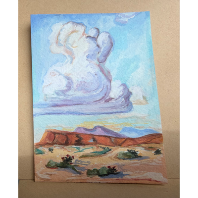 Spirit Cloud Over Red Mesa aceo art card thumbnail 1