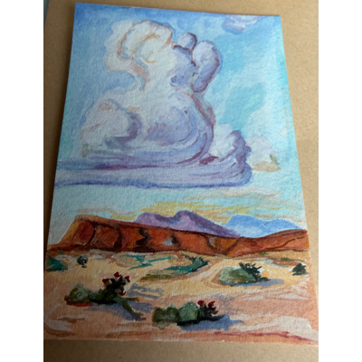 Spirit Cloud Over Red Mesa aceo art card thumbnail 3