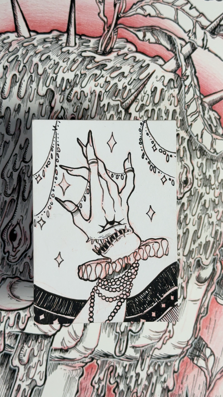 Circus Hand aceo art card