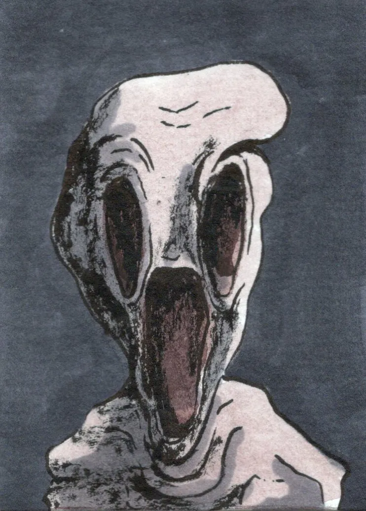 Aghast aceo art card