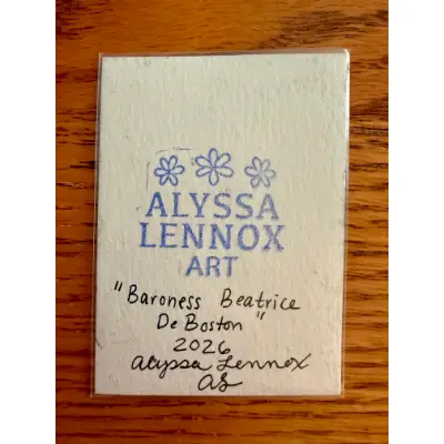 Baroness Beatrice De Boston (Dog, Boston Terrier) aceo art card thumbnail 3