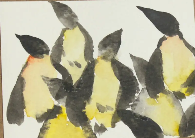 Penguin Huddle aceo art card