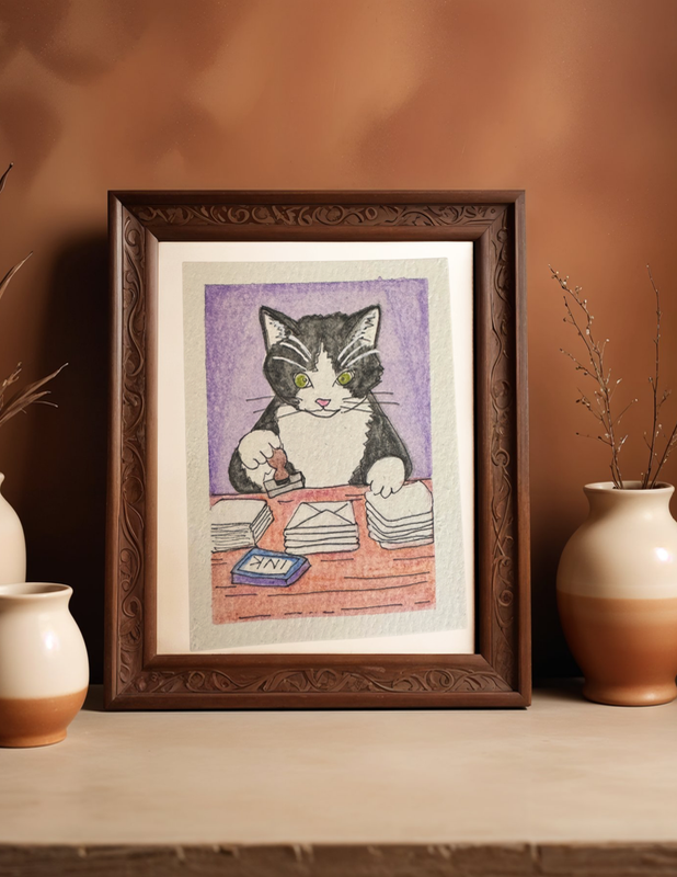 Whiskers at Work 4,5,&6 aceo art card