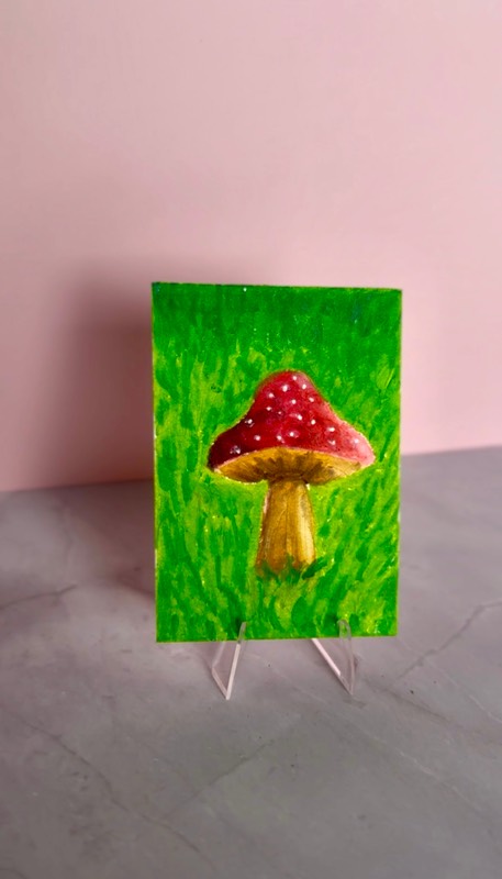 Mushroom Meadow aceo art card
