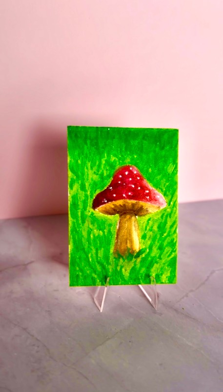 Mushroom Meadow aceo art card