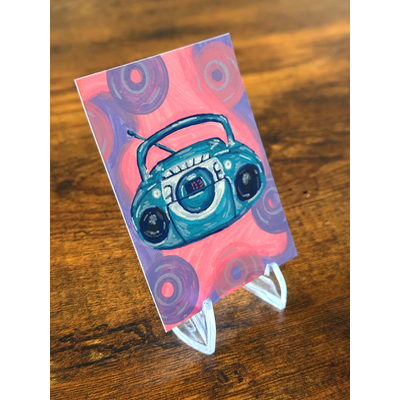 Boombox, 90s-00s Y2K Nostalgia aceo art card thumbnail 3