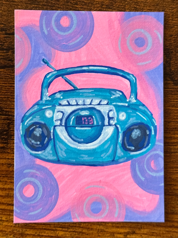 Boombox, 90s-00s Y2K Nostalgia aceo art card