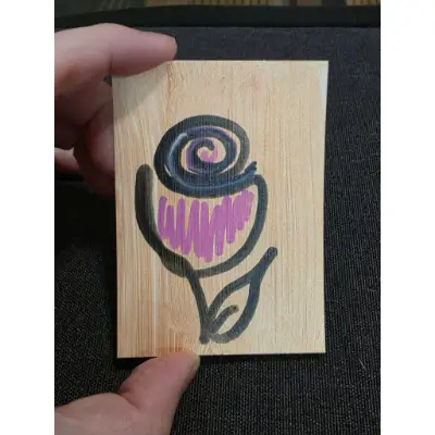 Golden Roses aceo art card thumbnail 2