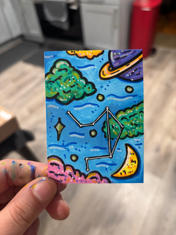 Libra Constellation / Astrology aceo art card